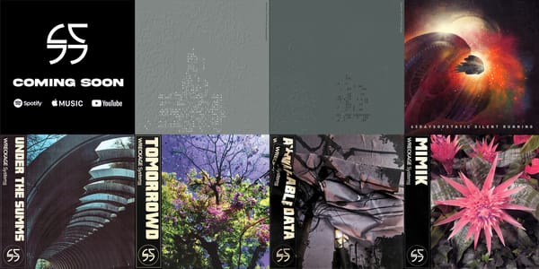 the covers of a series of 65daysofstatic releases that are coming to streaming over the next few months